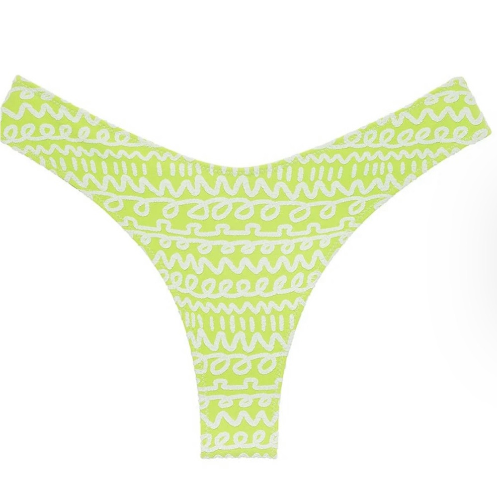 Montce Lime Icing Added Coverage Lulu (Zig-Zag Stitch) Bikini Bottom